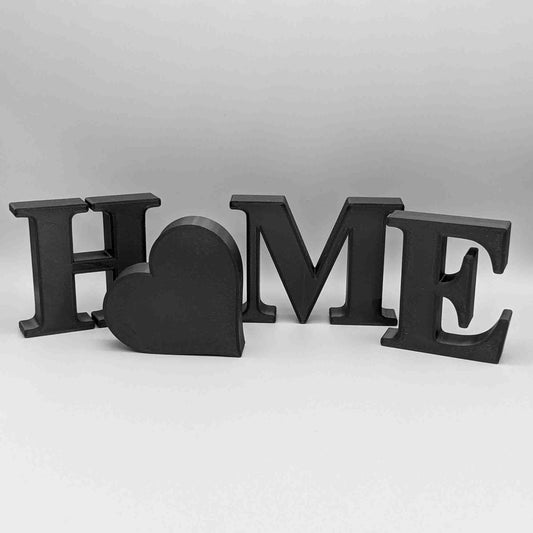 HOME with Love Heart - Decorative Letter Ornament - Serif Font - Vantage 3D Prints
