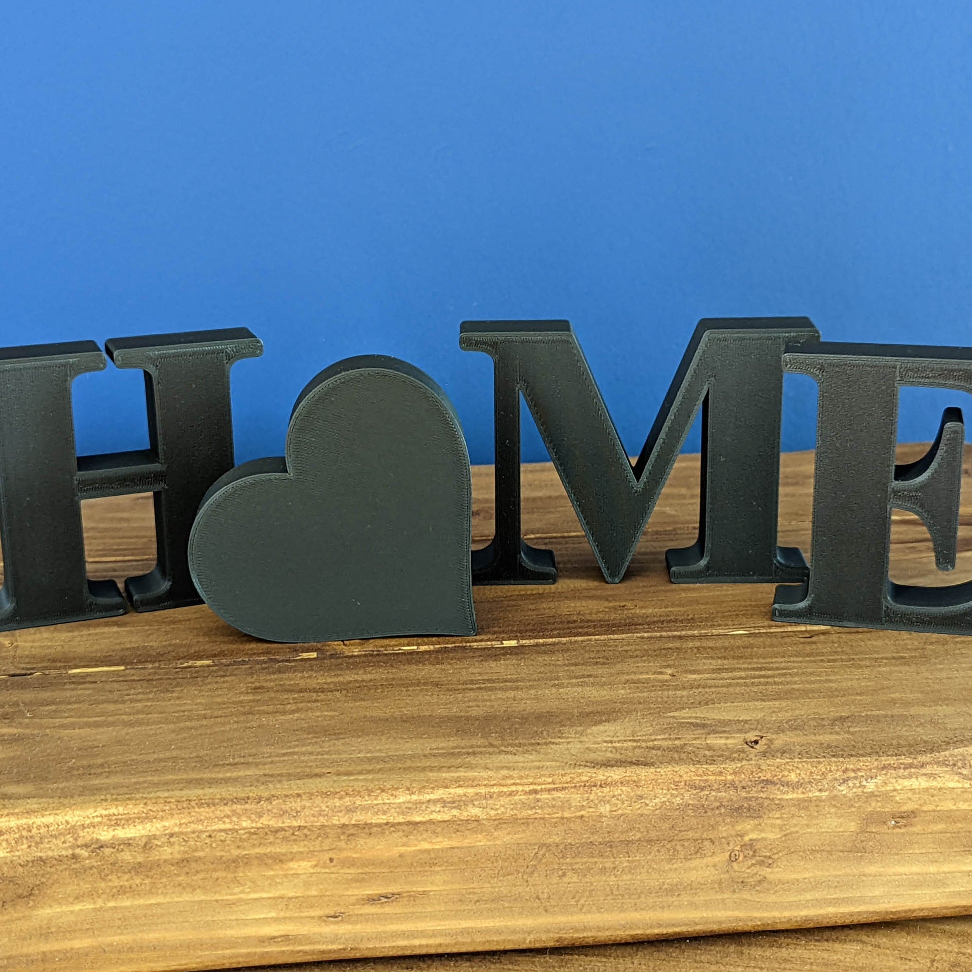 HOME with Love Heart - Decorative Letter Ornament - Serif Font - Vantage 3D Prints