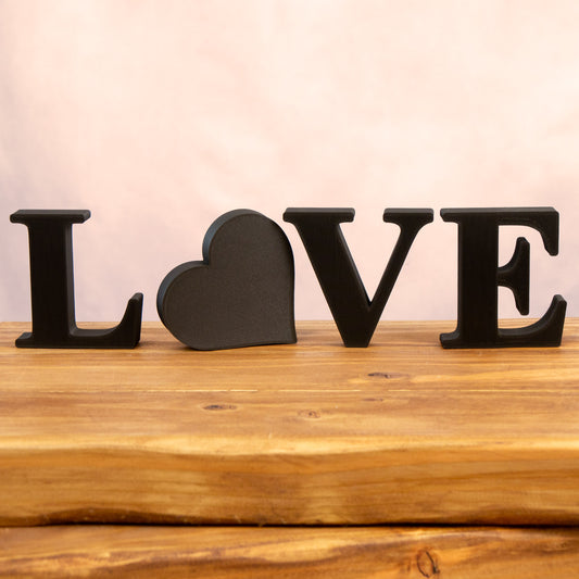 Love Decorative Letter Ornament With Love Heart - Serif Font - Vantage 3D Prints