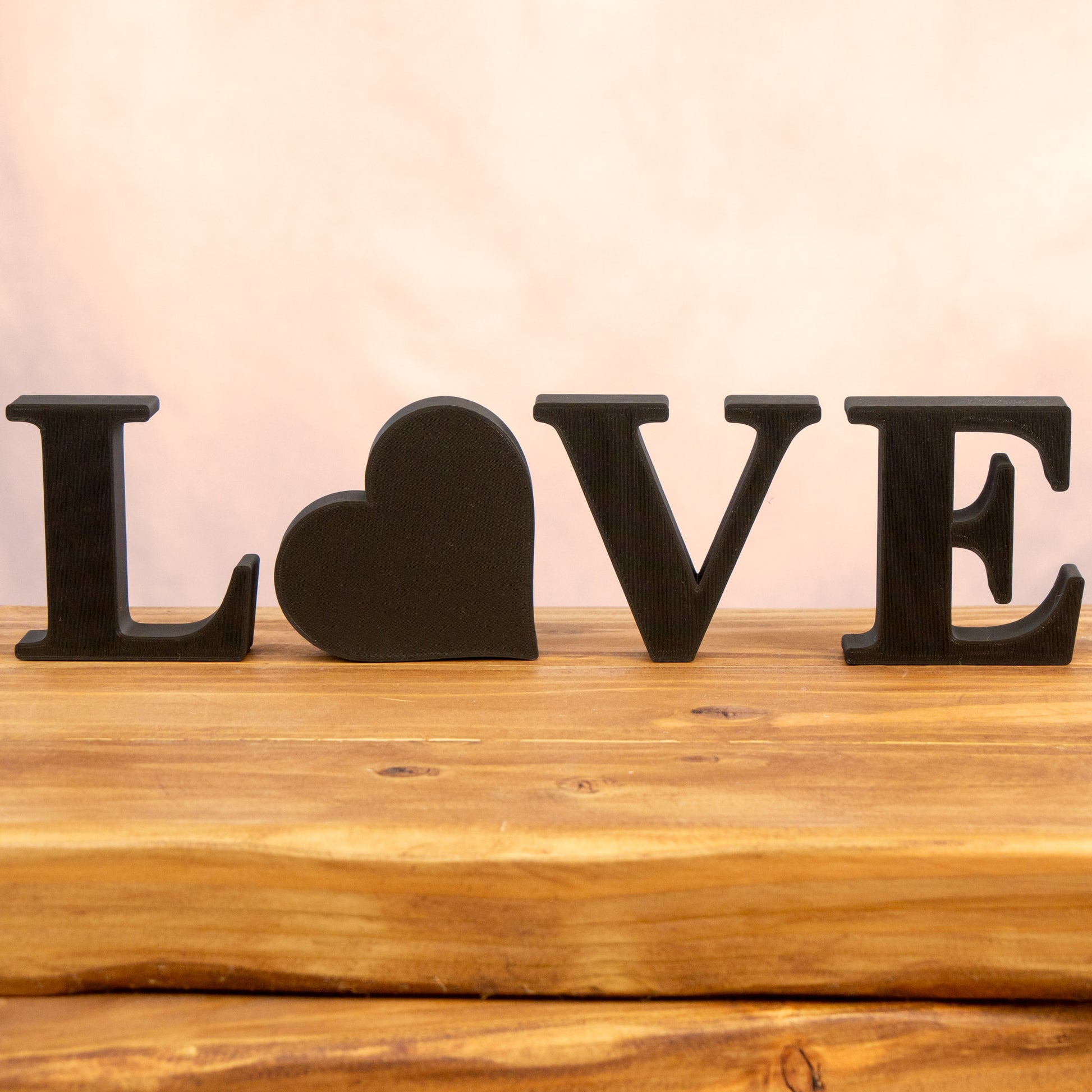 Love Decorative Letter Ornament With Love Heart - Serif Font - Vantage 3D Prints