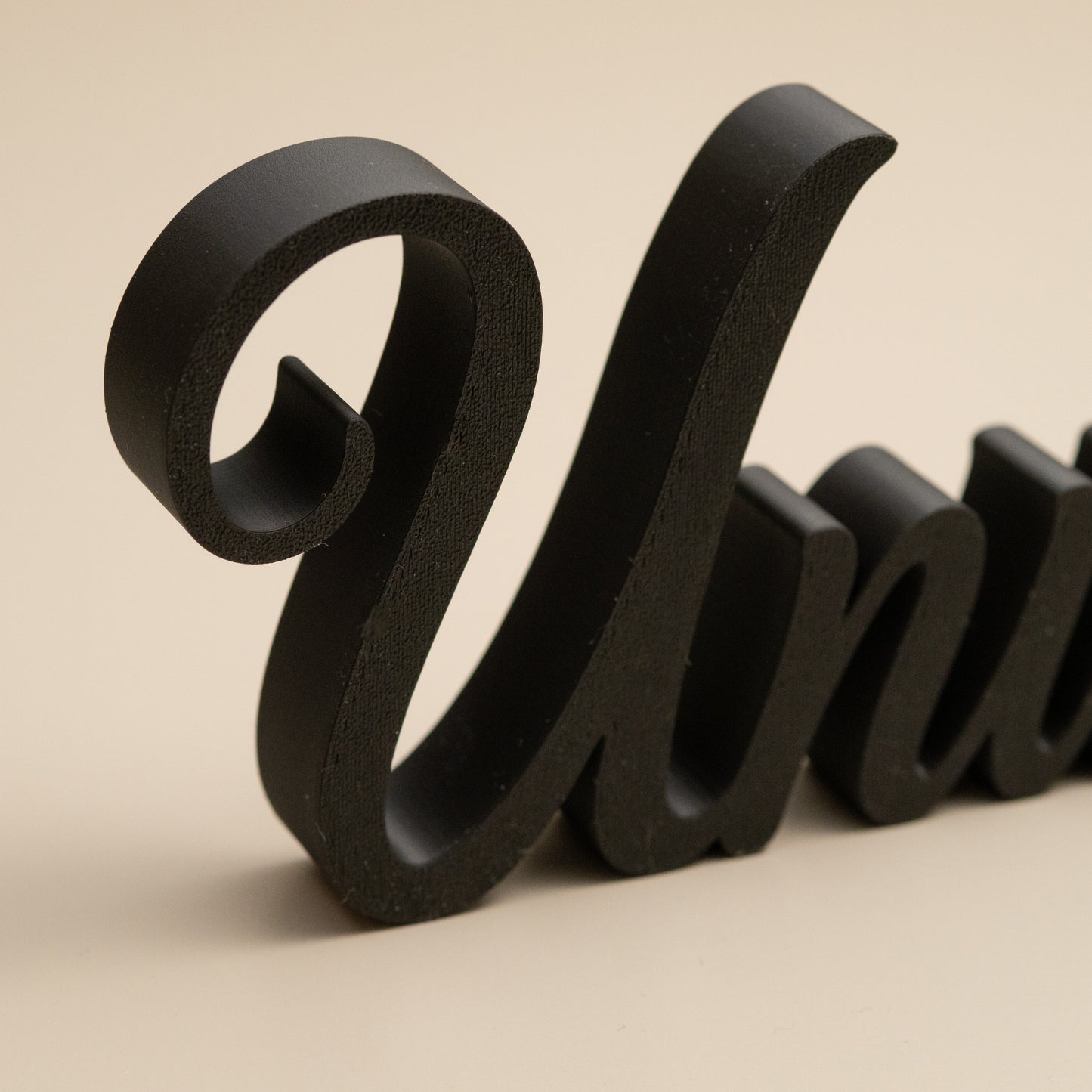 Unwind Word Ornament – Freestanding Cursive Decor for Shelf, Mantel or Living Room Display
