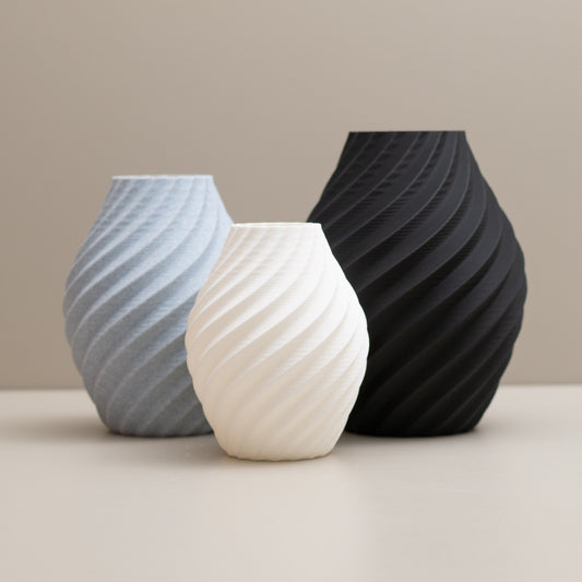Black, White and Stone Effect Swirl Decorative Ornament
