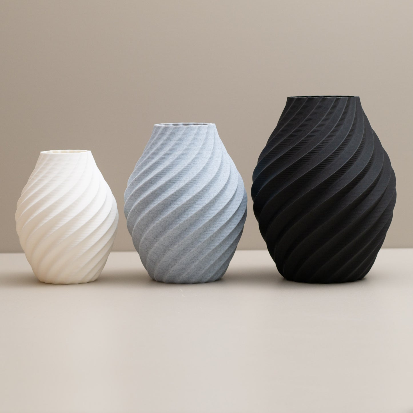 Black, White and Stone Effect Swirl Decorative Ornament