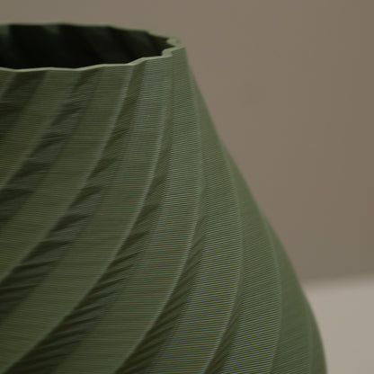 Olive Green, Gold and White Swirl Decorative Ornament