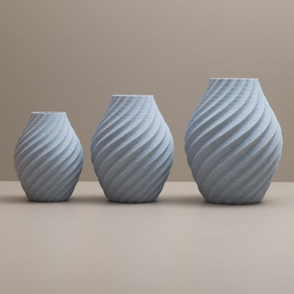 Stone Effect Grey Vase - Swirl Effect  - Decorative 3D Print Ornament