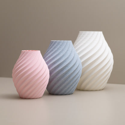 White, Stone Effect Grey and Pink Swirl Decorative Ornament