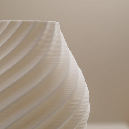 White, Stone Effect Grey and Pink Swirl Decorative Ornament