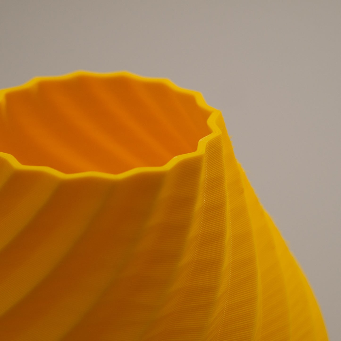Yellow Vase - Swirl Effect  - Decorative 3D Print Ornament