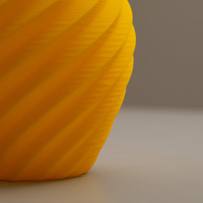 Yellow Vase - Swirl Effect  - Decorative 3D Print Ornament