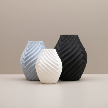 Black, White and Stone Effect Leaf Inspired Decorative Ornament