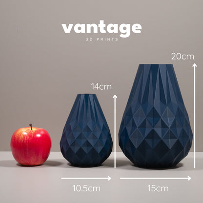 Diamond Decorative Vase Ornament - Navy Blue