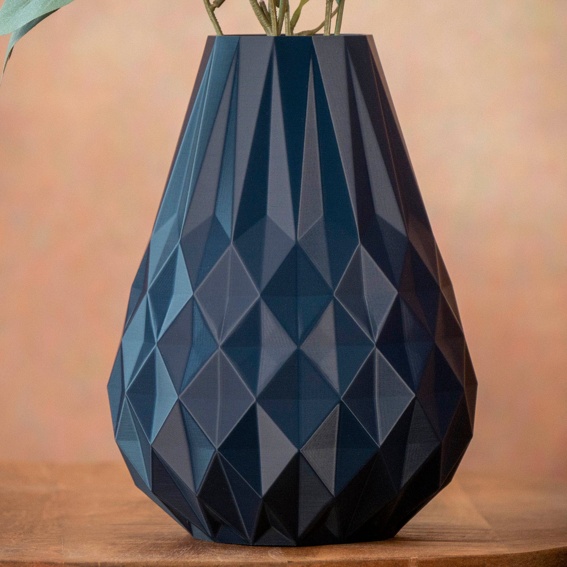 Diamond Decorative Vase Ornament - Navy Blue - Vantage 3D Prints