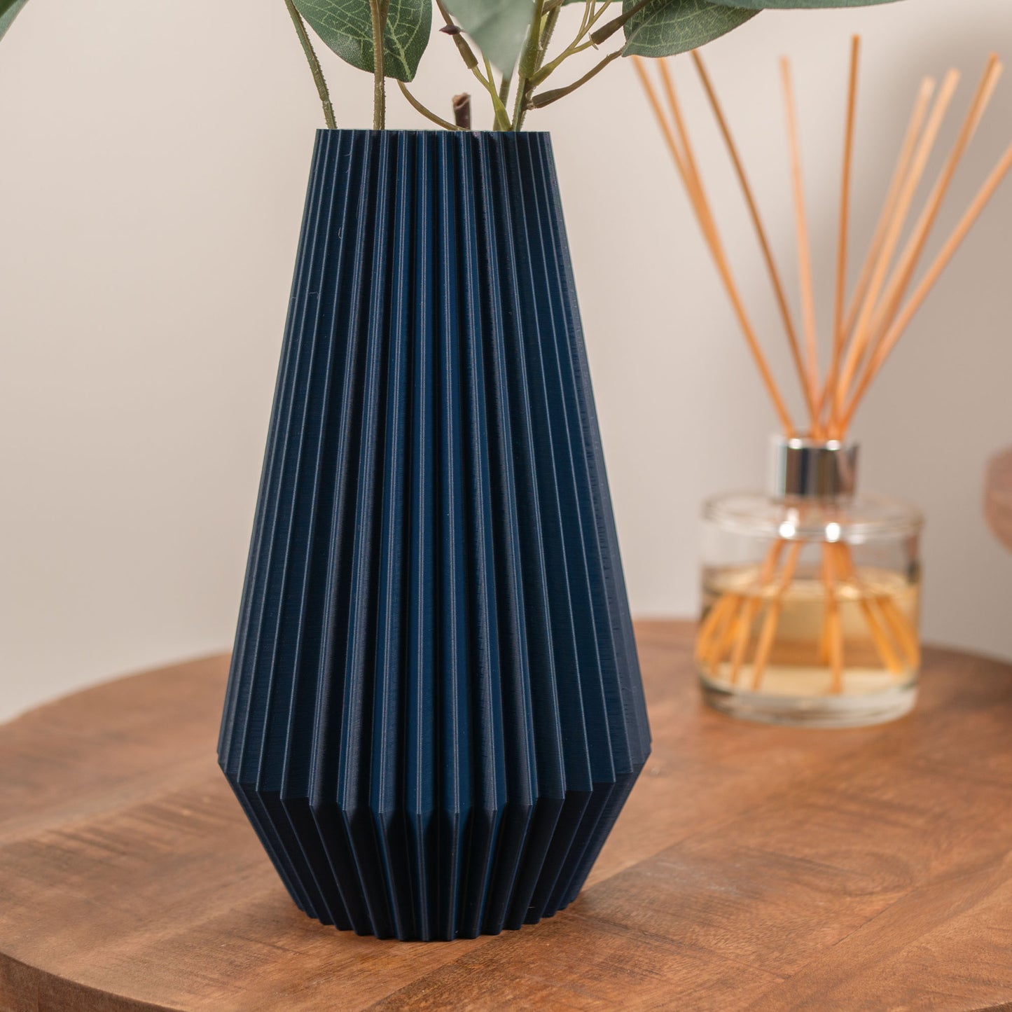 Ridged Vase in Black for Artificial Flowers - Eco Friendly Homeware - Vantage 3D Prints