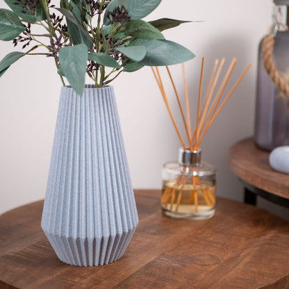 Ridged Vase in Black for Artificial Flowers - Eco Friendly Homeware - Vantage 3D Prints