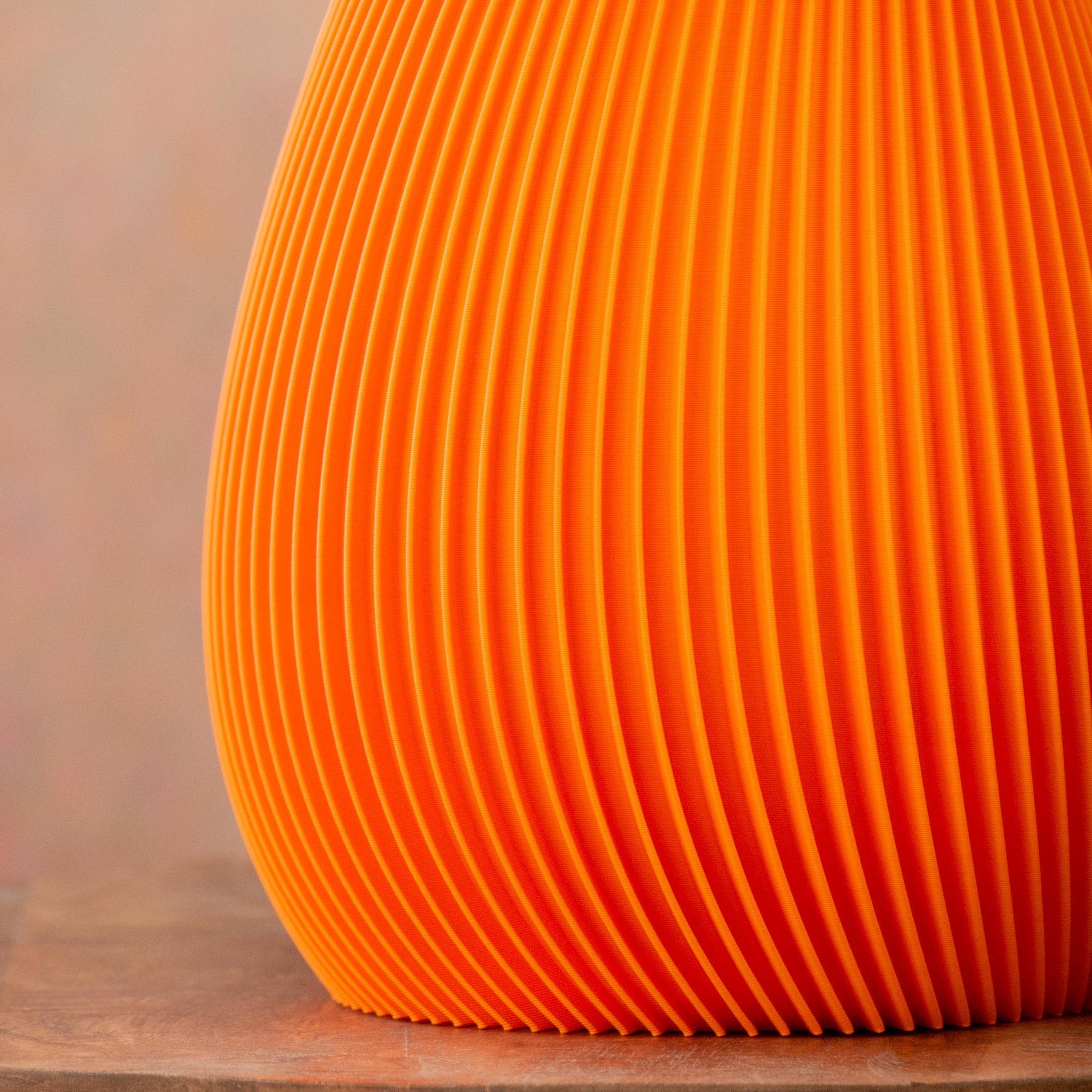 Ribbed Vase - Orange (For artificial or dried flowers only) - Vantage 3D Prints