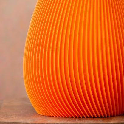 Ribbed Vase - Orange (For artificial or dried flowers only) - Vantage 3D Prints