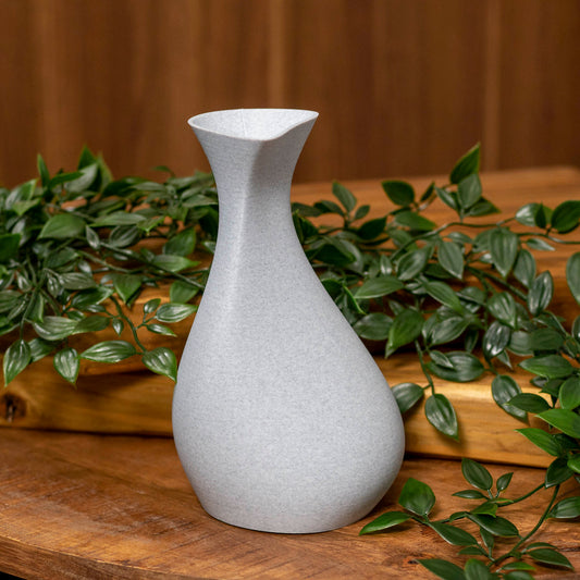 Asymmetric Vase for Artificial Flowers - Stone Effect Grey - Lightweight eco friendly thermoplastic ornament - Home Decor - Vantage 3D Prints