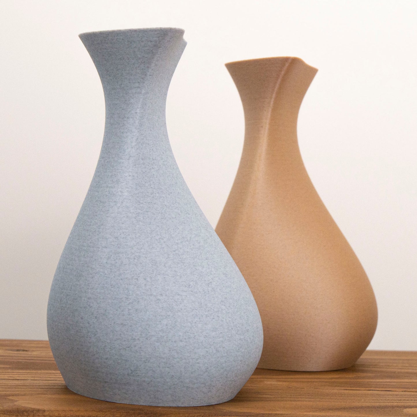 Asymmetric Vase for Artificial Flowers - Stone Effect Grey - Lightweight eco friendly thermoplastic ornament - Home Decor - Vantage 3D Prints