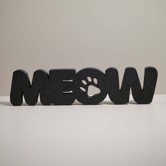 Cat Lover Ornament Meow - Freestanding Word Home Decor