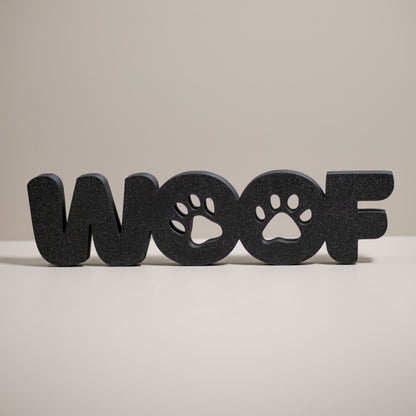Dog Lover Ornament Woof - Freestanding Word Home Decor