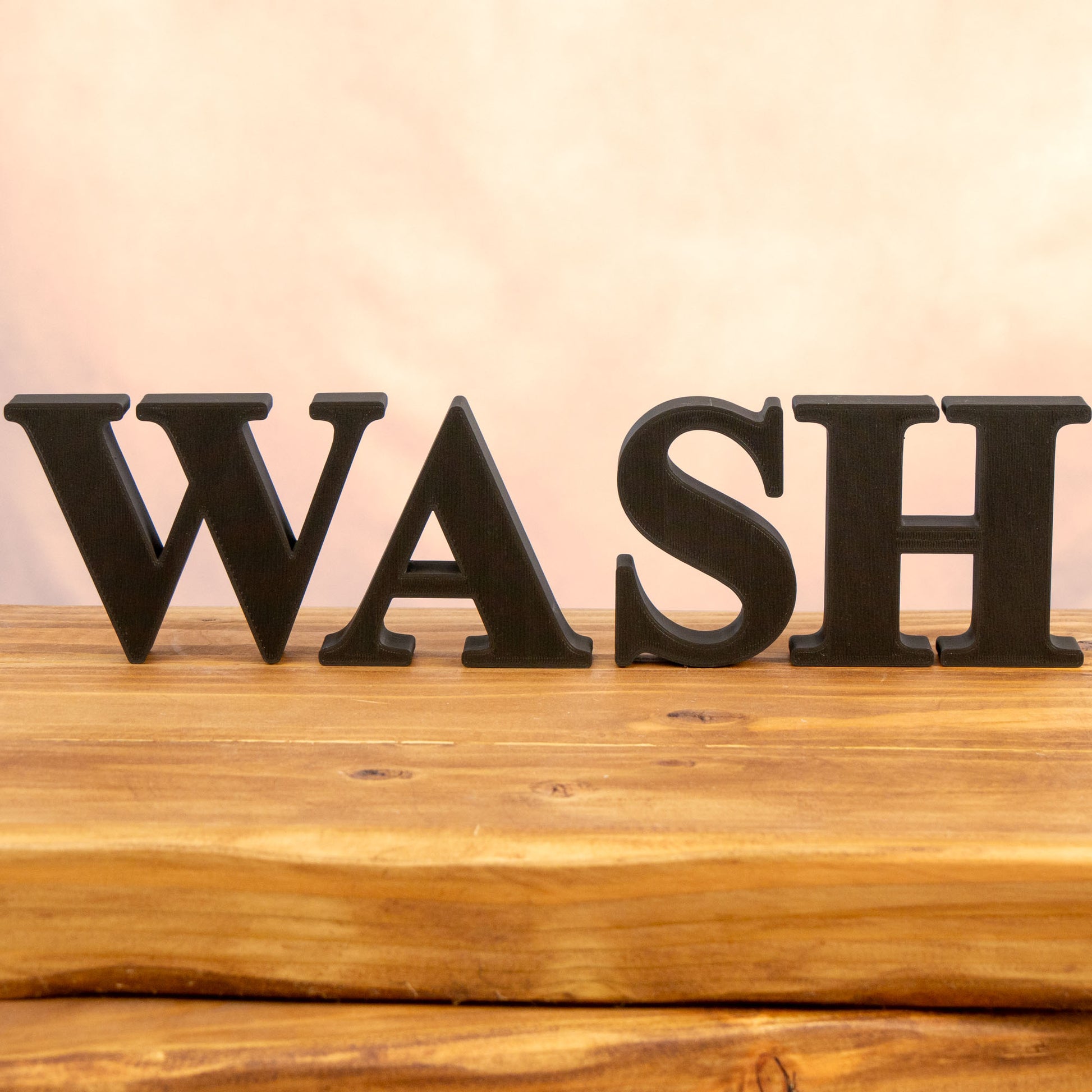 Wash & Dry - Decorative Letter Ornaments - Serif Font - Utility Room Decor - Vantage 3D Prints