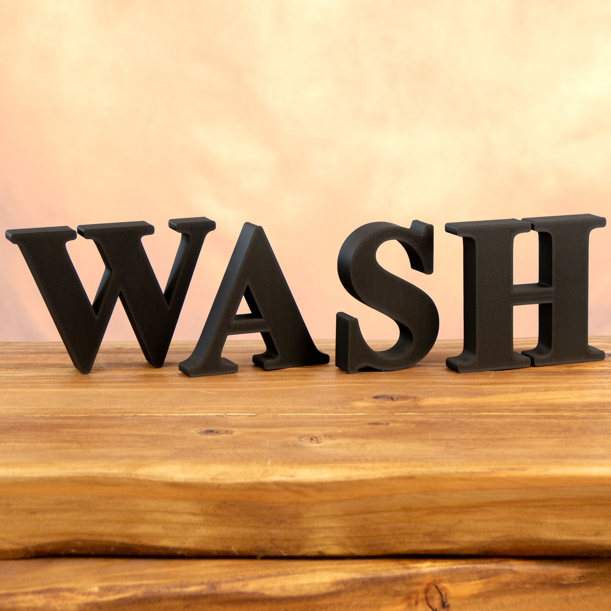 Wash & Dry - Decorative Letter Ornaments - Serif Font - Utility Room Decor - Vantage 3D Prints