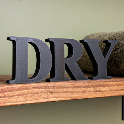 Wash & Dry - Decorative Letter Ornaments - Serif Font - Utility Room Decor - Vantage 3D Prints