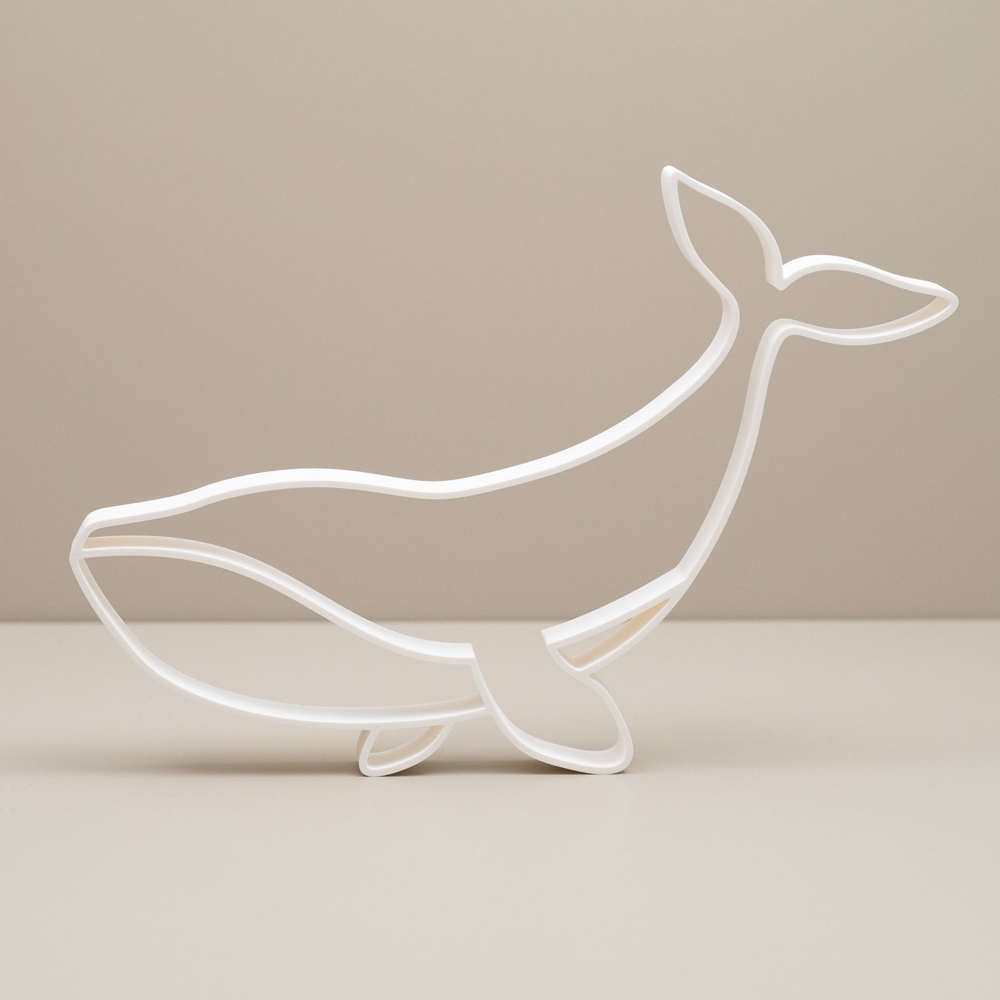 Whale Line Art White Ornament – Eco-Friendly Ocean Decor for Bathrooms & Nurseries