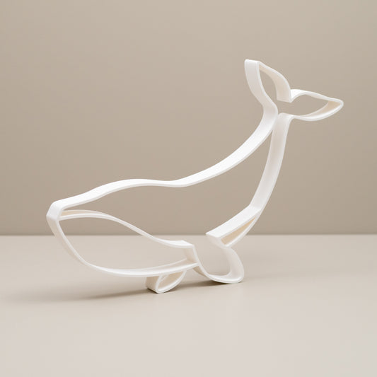 Whale Line Art White Ornament – Eco-Friendly Ocean Decor for Bathrooms & Nurseries