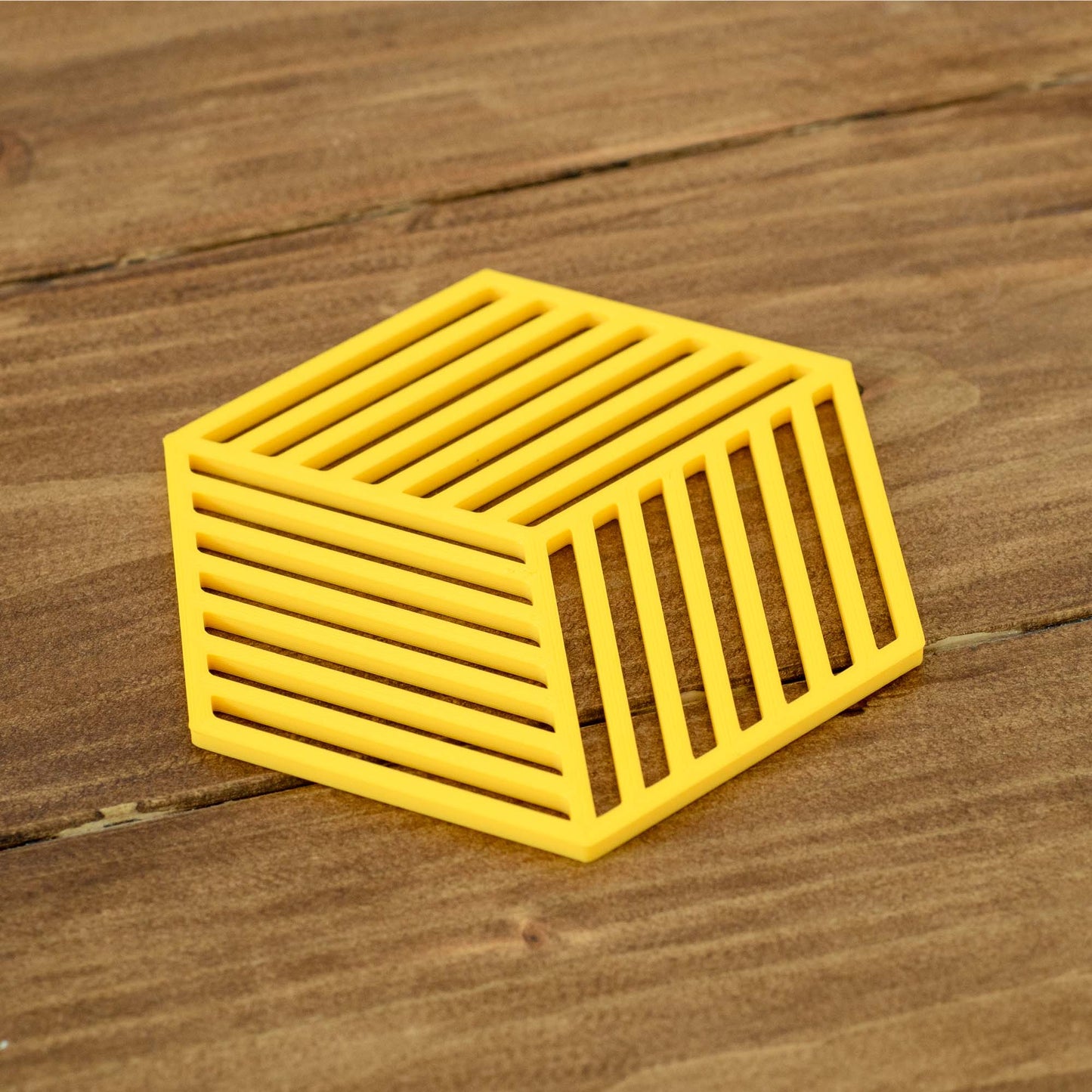 Yellow - Geometric Cube Coasters - 4 or 8 Pack